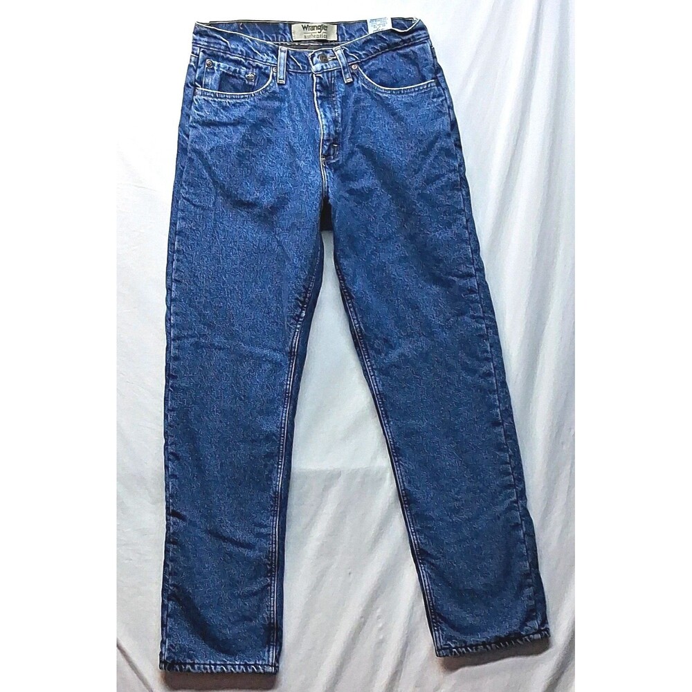 Wrangler Authentics Men 30x32 Flannel Lined Blue Denim Straight Leg Jeans Winter